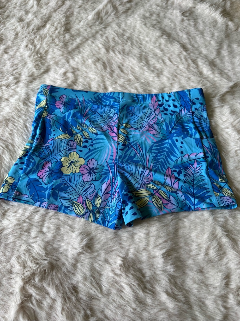 birdiebound Blue Tropical swim women shorts